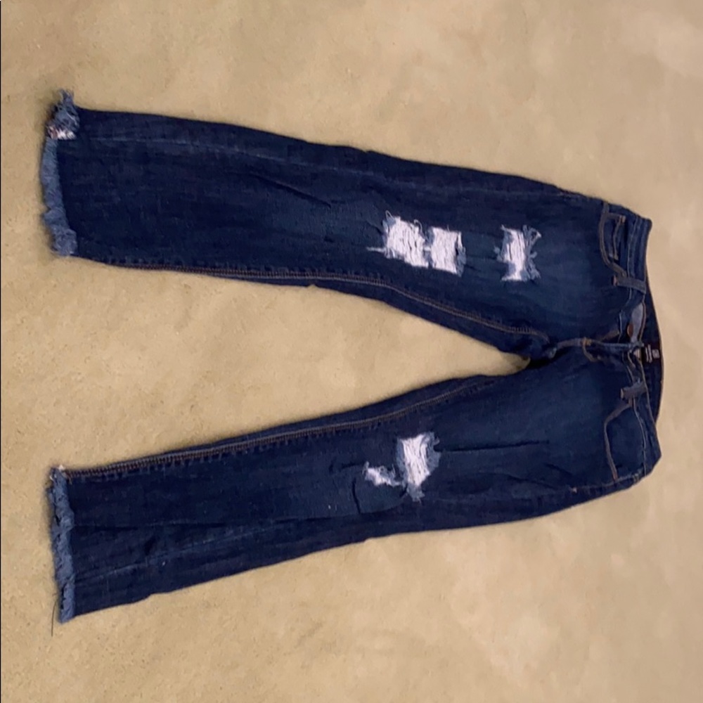 Ripped mom/skinny jeans